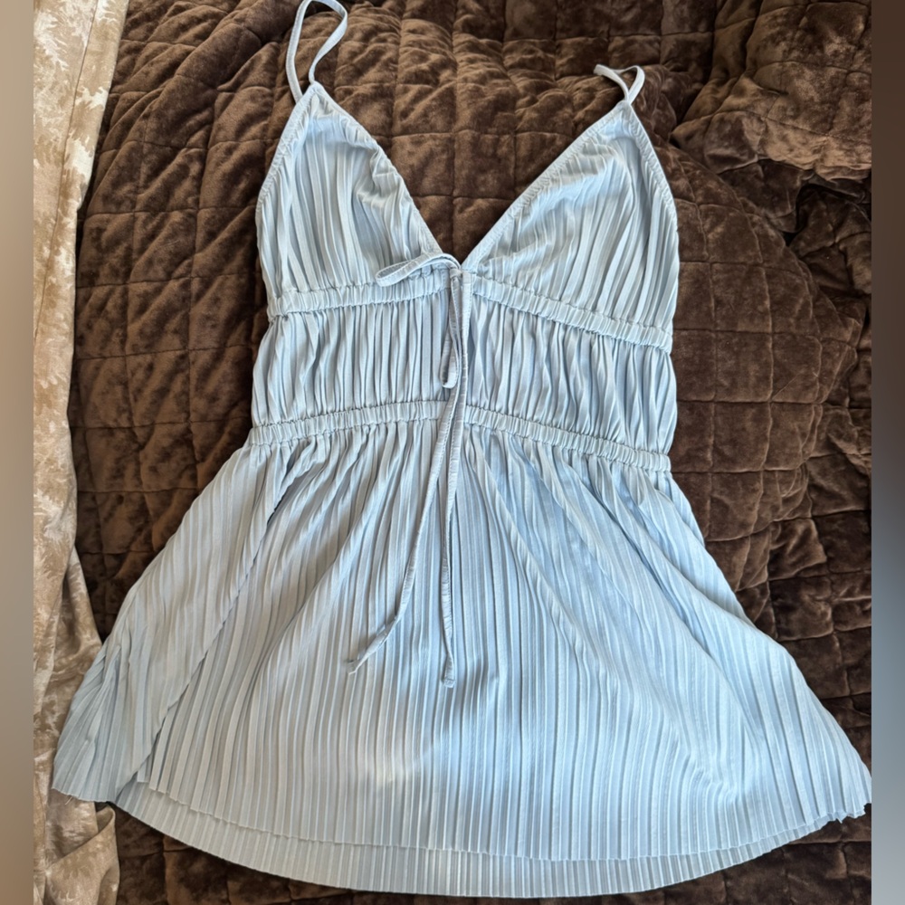 ZARA Blue PLEATED TOP - Picture 8 of 9